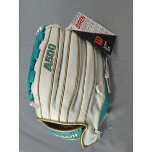 Wilson A500 Siren LHT Fastpitch Softball Glove 12.5” Left Hand Teal White NEW